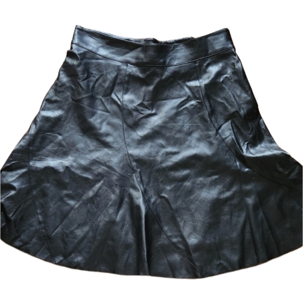 Bailey44 Anthropology 6 Black‎ Leather Skirt